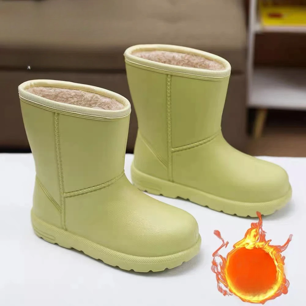 

Women Warm Waterproof Snow Boots Outdoor Women's Non-slip Rain Boots EVA Ankle Boots Kitchen Lightweight Work Shoes for Women