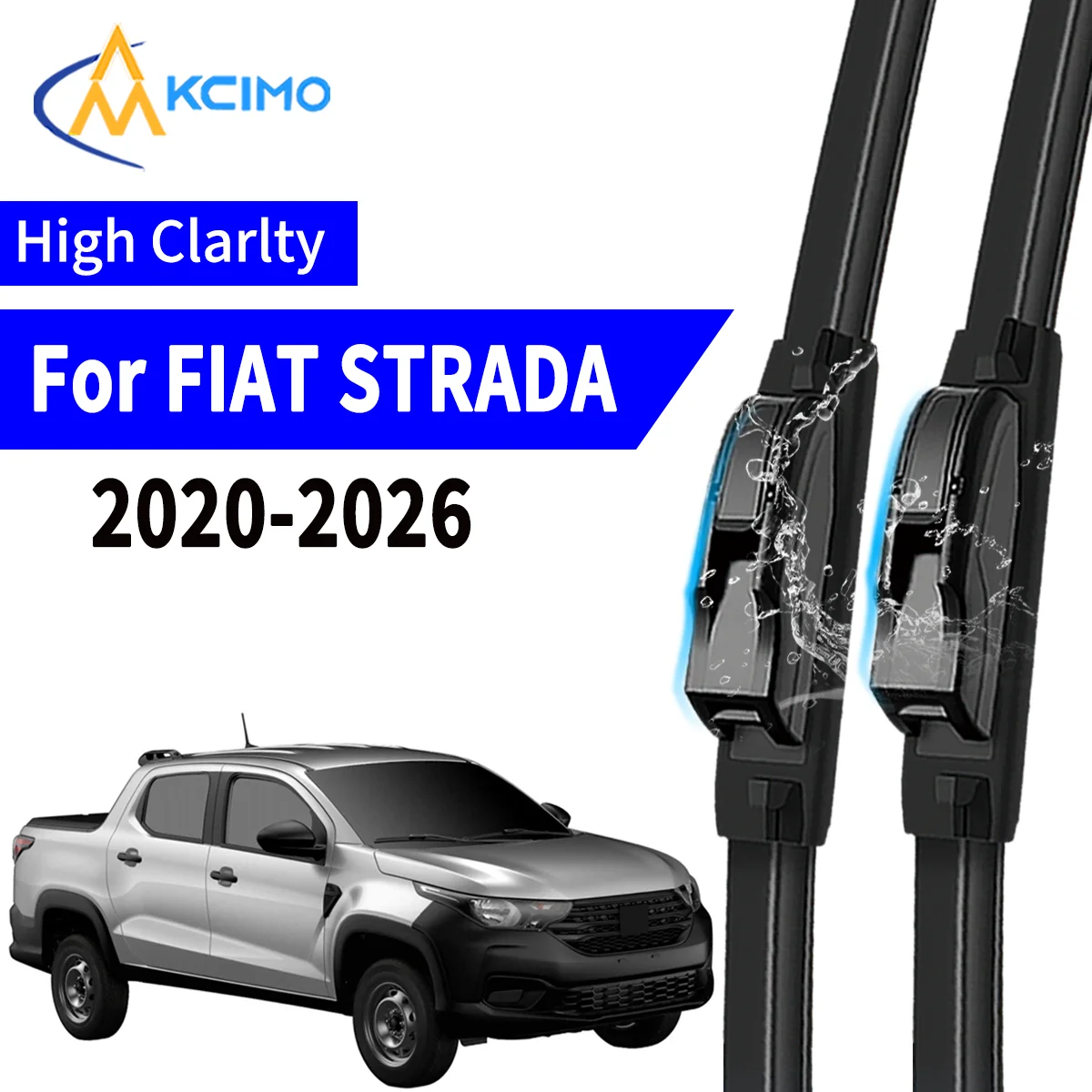 

2pcs Car Wiper For FIAT STRADA Pickup 2020-2026 Front Windscreen Wiper Blade Silent Soft Rubber