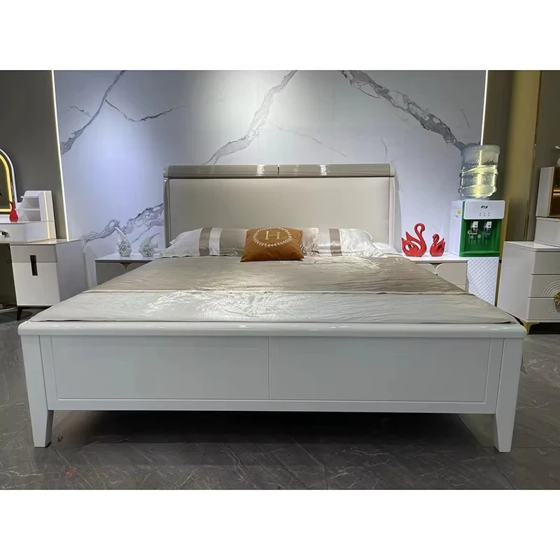 

&Cheap High Quality Minimalist Wood Frame Double King Size Bed Furniture Modern Luxury Full Wooden Bedroom Furniture Set