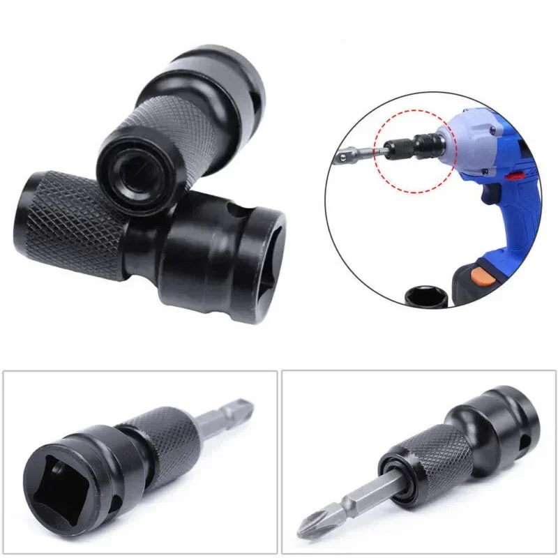 2Pcs Hex Ratchet Socket Wrench Socket Set Adapter 1/2 Inch Square Female Drive To 1/4 Inch Quick Release Tool Kit