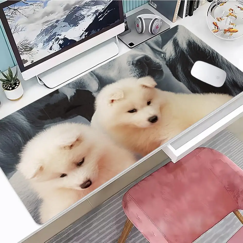 

Samoyed Mouse Pad Gaming Mouse Pad, Mouse Pad with Edges and Non-Slip Rubber Base, Extended Mouse Pad