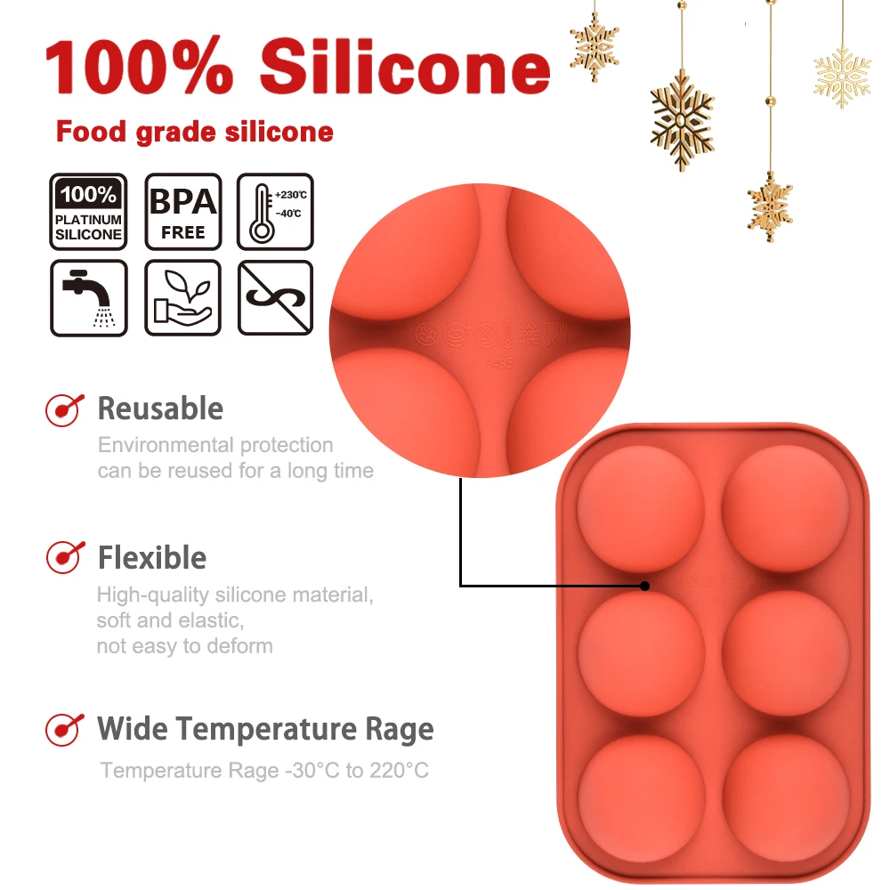 Silicone Mold Silicone Baking Pan for Pastry Molds Bakeware Sphere Ball Mold Silicone Mold for Pops Cake Mold Silicone Bakeware