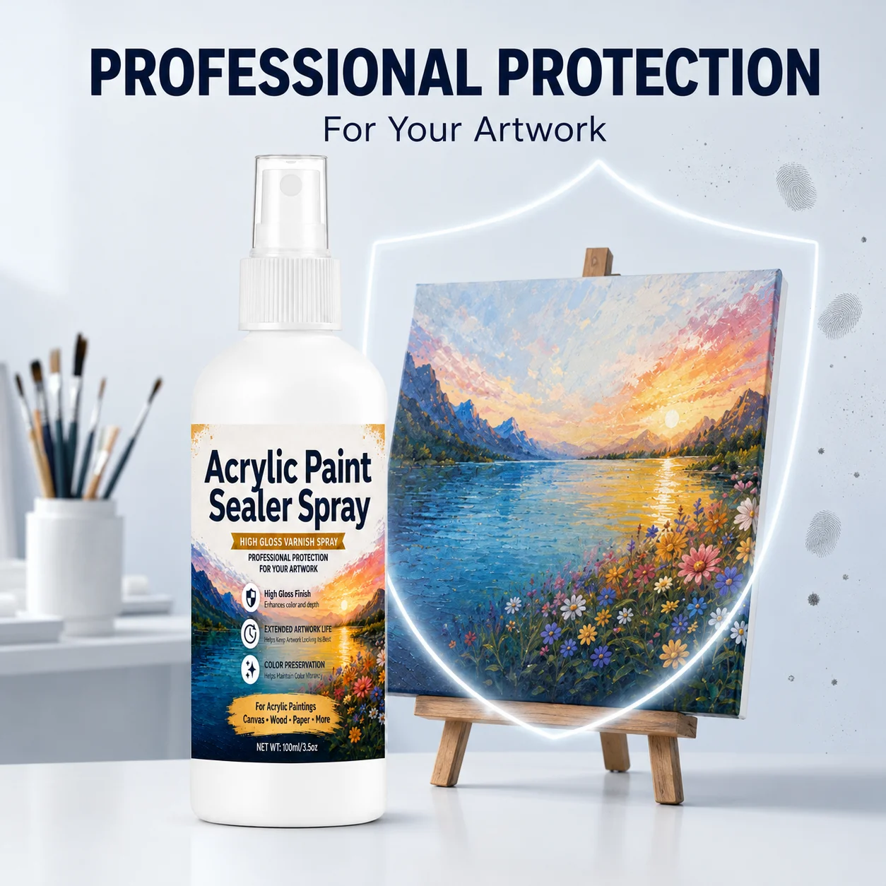 Drawing Fixative Spray / Quick Setting & Artwork Protective Care / for Charcoal Sketch Pastels Markers & Acrylic Paint