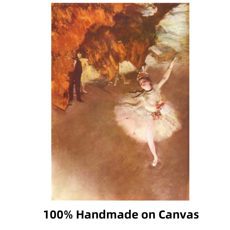 

The Star (Dancer on Stage) Edgar Degas Oil Paintings Reproduction on Canvas Famous Wall Art for Office,Dancing Room Handpainted