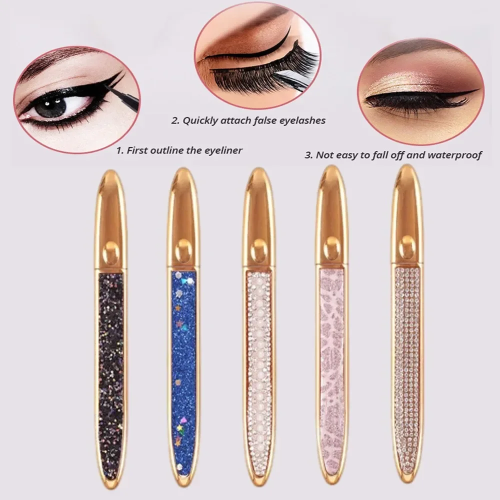 Self-adhesive Magic Lash Liner Glue Pen Non Magnetic No Glue Diamond Glitter Liquid Eyeliner Waterproof Longlasting Fast Dry