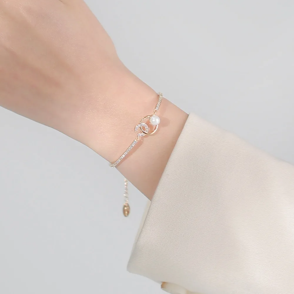 

Двойной браслет C Ins Niche Design Girlfriend Jewelry Letter Простой новый браслет с цирконом