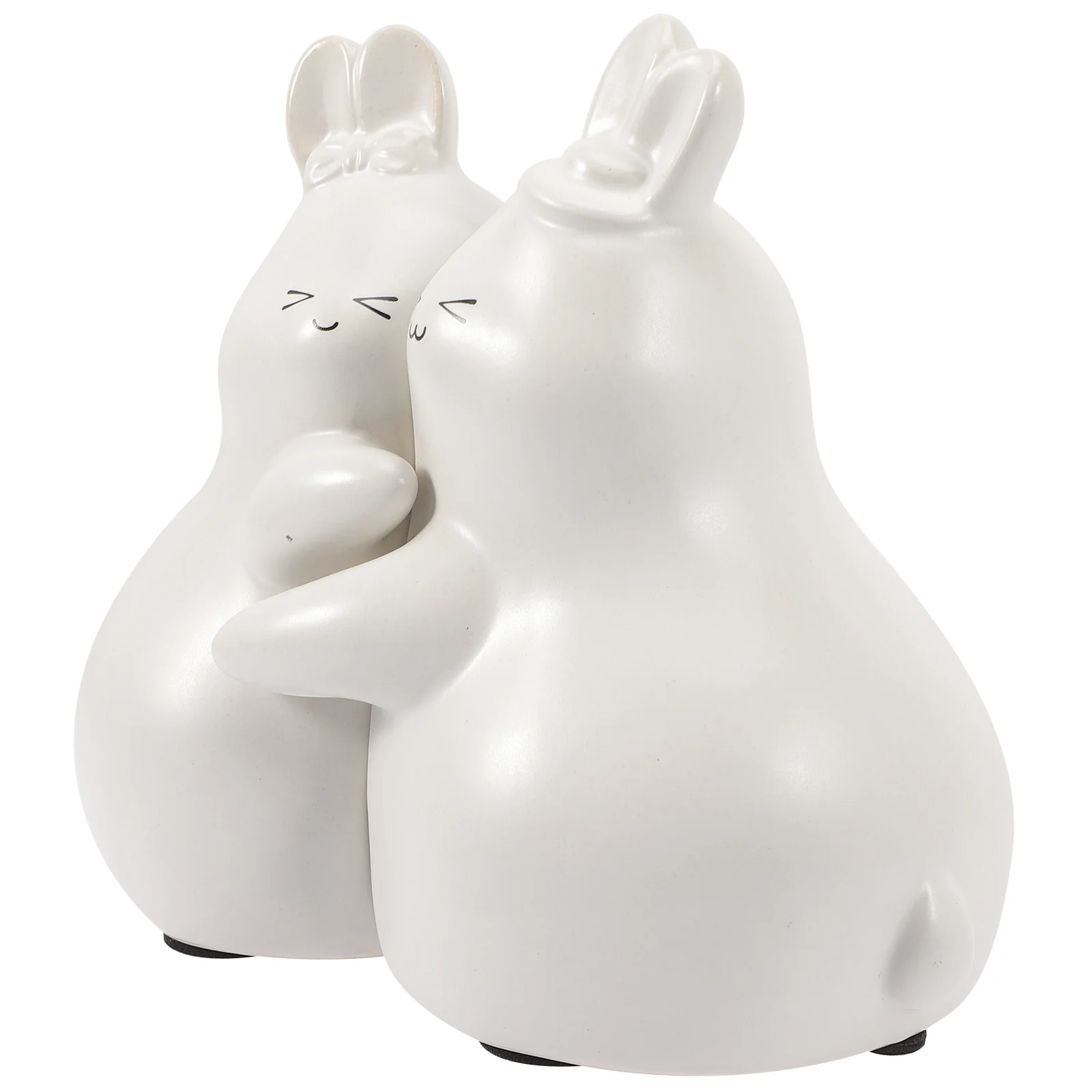 1 زوج متعدد الوظائف أرنب السيراميك الدفتين الزخرفية سطح المكتب الجرف كتاب ينتهي عملة البنك الأرنب تمثال كتاب ينتهي #3