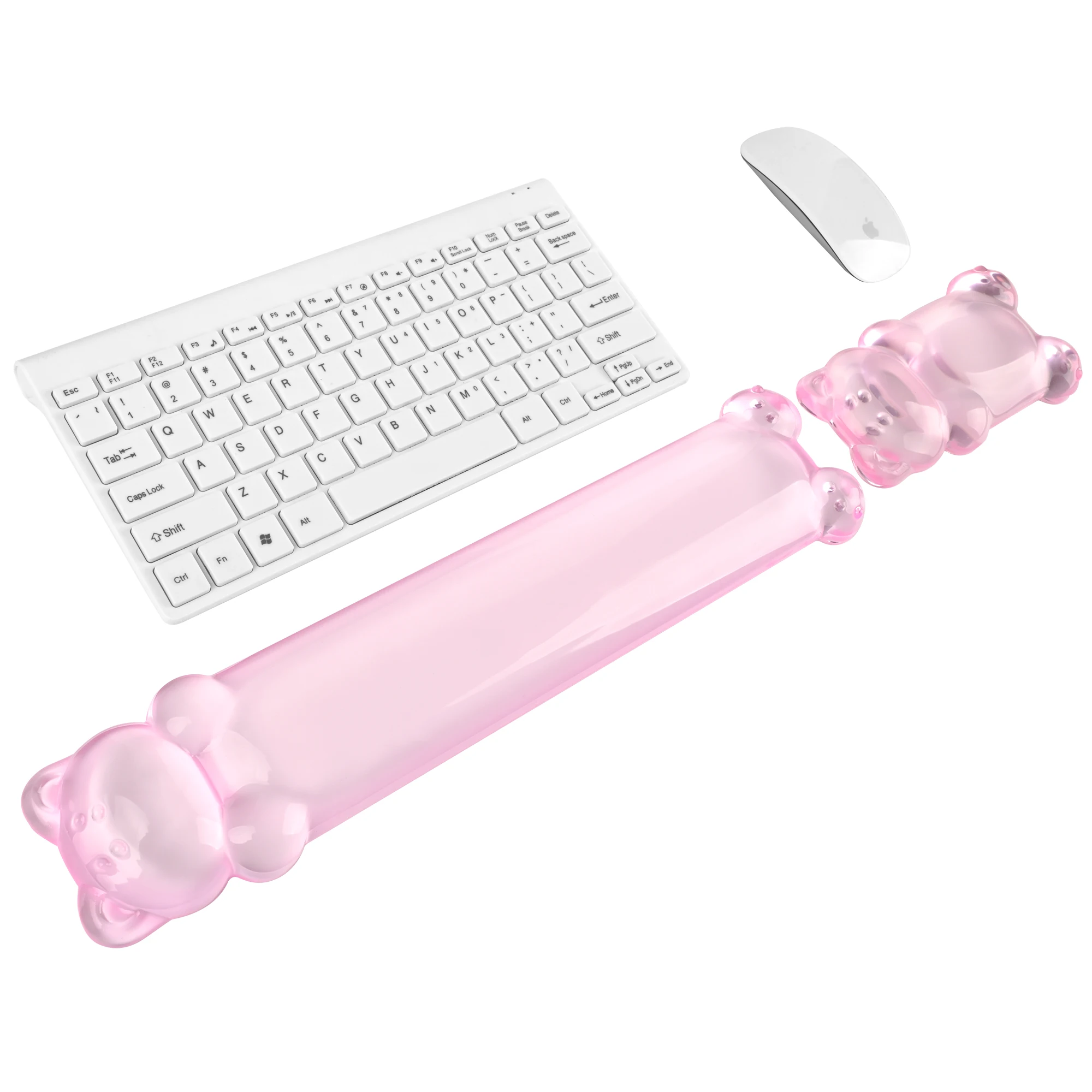 Cute Pink Bear Gel Keyboard Mouse Wrist Rest Ergonomic Hand Support Wrist Cushion Pain Relief Pad For Office Gaming Typing