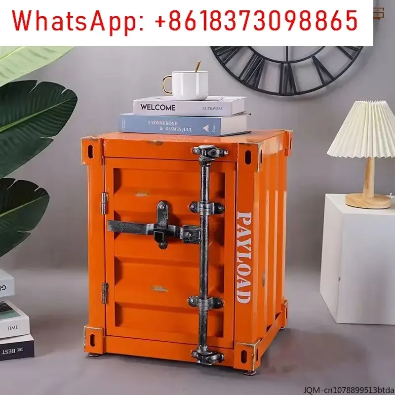 

Industrial Style Metal Container Storage Cabinet Bedside Table Window Decor Exhibit Coffee Shop Storage Box Bedroom Furniture