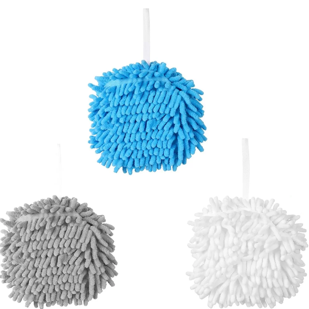 

Chenier hand towel balls with hooks, quick-drying soft handballs, plush balls, absorbent microfiber hand towel balls are suitabl