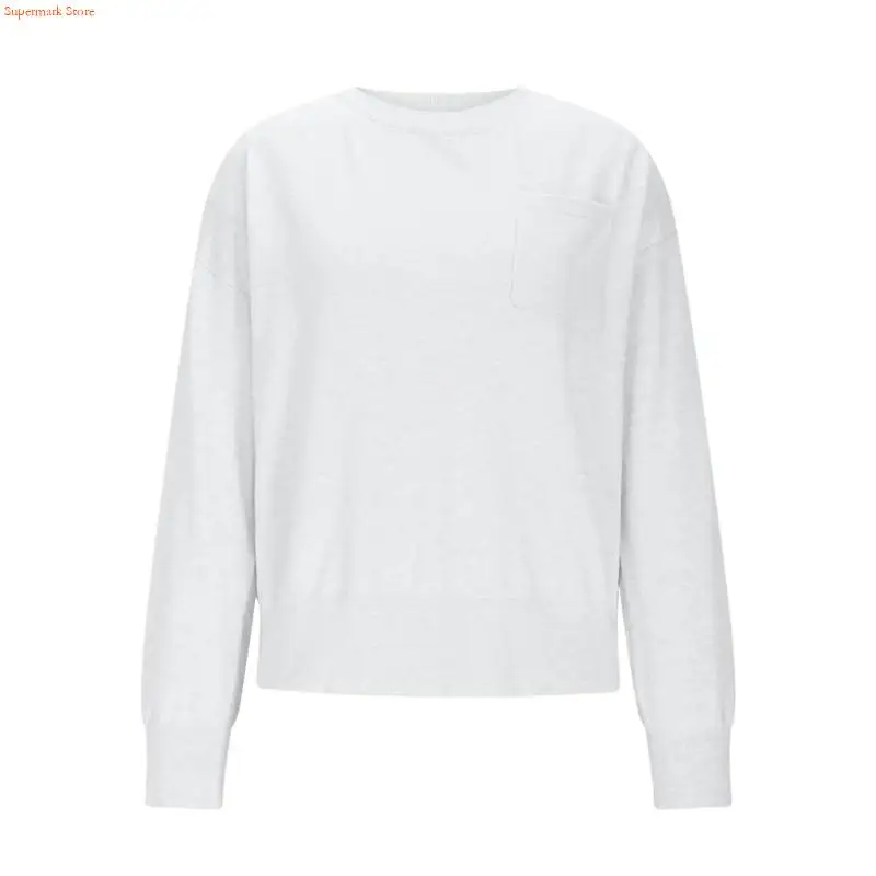 Q5WE Maglia da donna a coste casual a maniche lunghe girocollo Pullover Top autunnali alla base