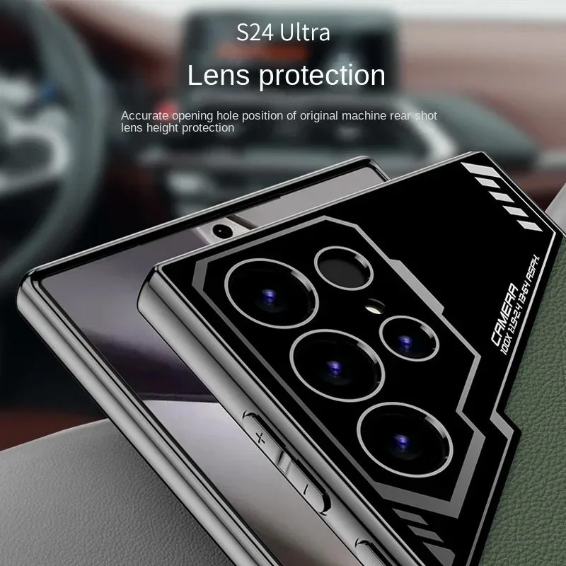 Galaxy S25 Plus Electroplating Leather S25 Ultra Phone Case for Samsung Galaxy S26 S25 S24 S23 Ultra Protective Shockproof Cover