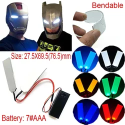 7# AAA Battery 27.5X69.5(76.5)MM Halloween Helmet DIY Bendable LED Light Eyes Kits For Cosplay Mask Accessories Props
