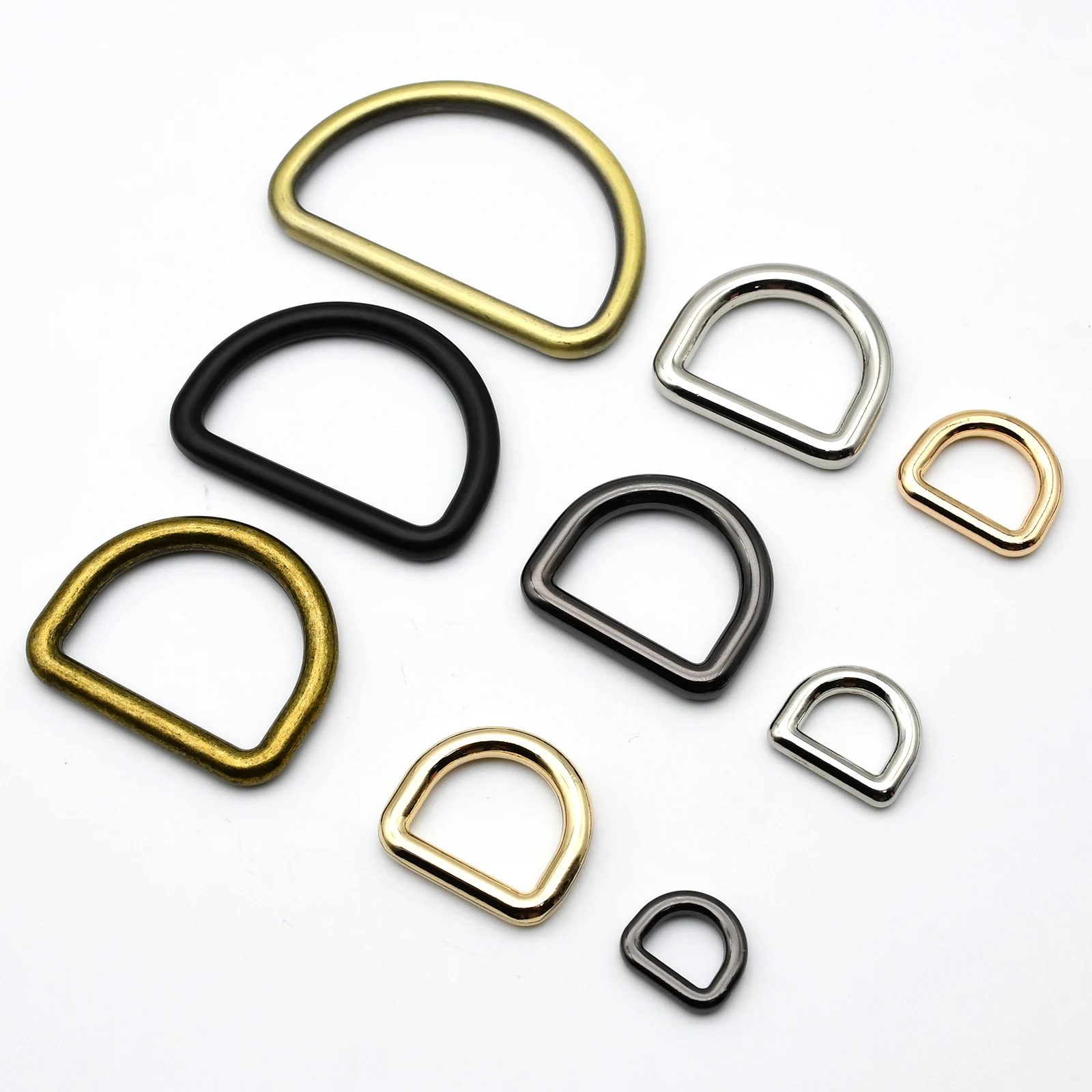 2 Pcs Metal D Ring Buckles Dee Ring Loops Mold Cast for Leather Craft Bag Strap Parts Webbing Belt Garment DIY Accessories