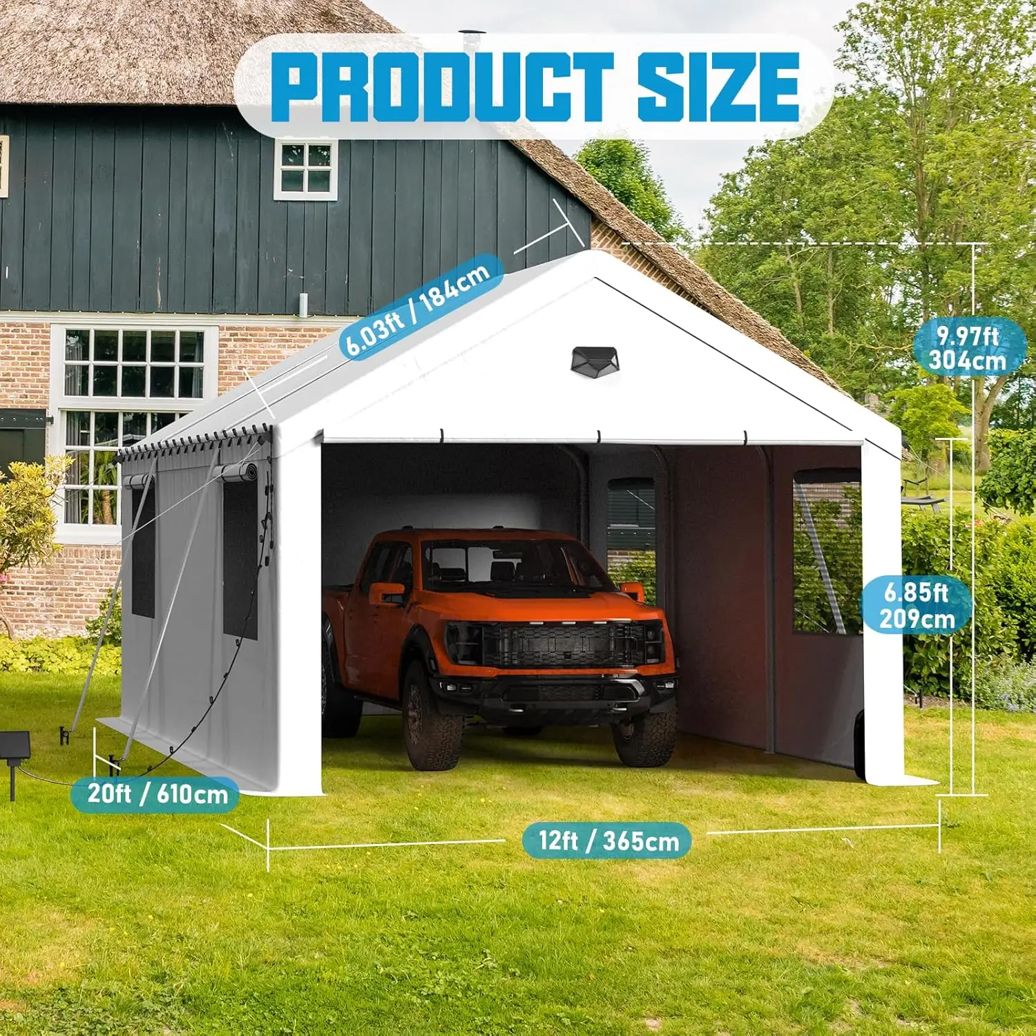 Carport Canopy 12X20 Heavy Duty, Carport Canopy, Portable Car Port Garage, Car Shelter All Weather, White