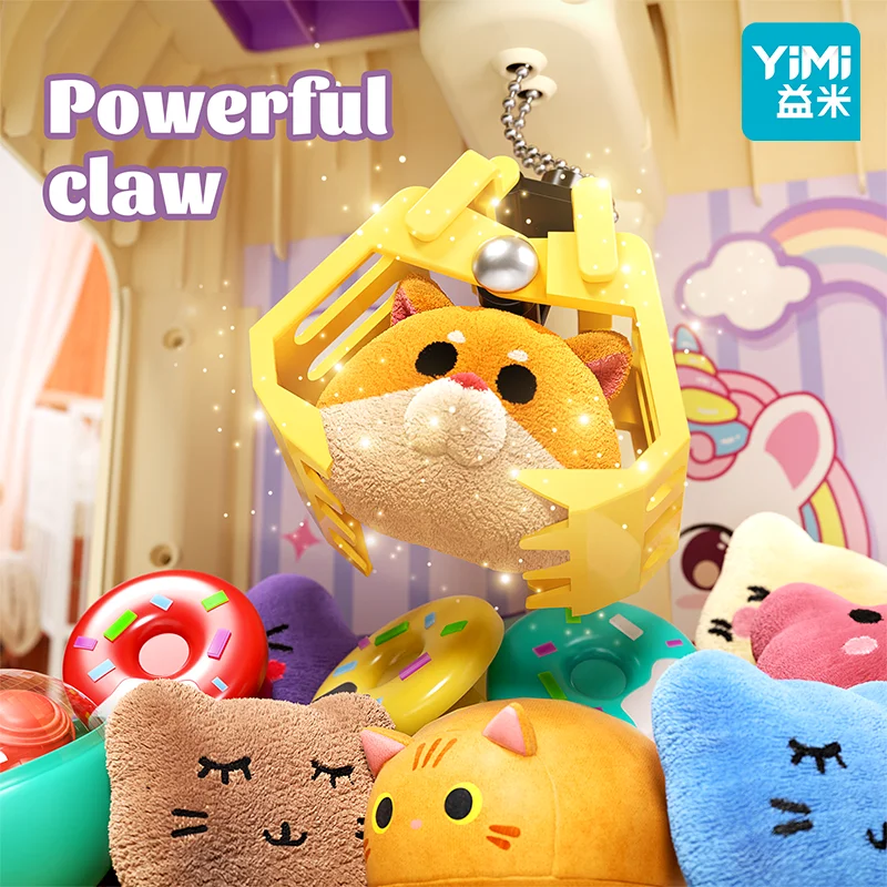55 peças mini máquina de garra para crianças, máquina de venda automática com som de luzes, dispensador de prêmio eletrônico para crianças meninas, jogo de brinquedos de garra