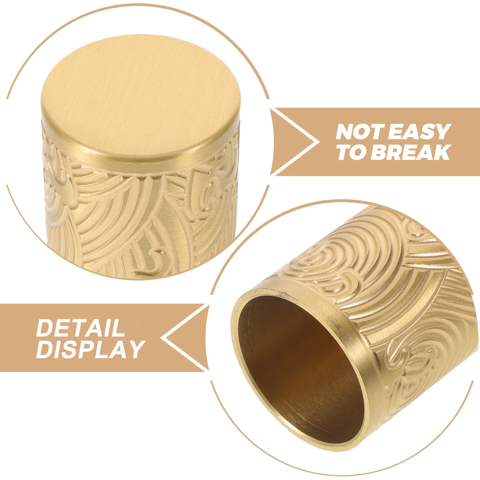 Brass Banister Cap Decorative Round Tube End Cover Elegant Bed Post Finial Cap Outdoor Railing End Caps DIY Fence Post Caps