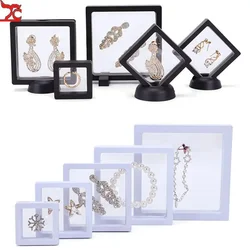 10 pc /lot Black or White Border Transparent PE Film Display Hanging Packaging Box Jewelry Ring Necklace Trinket Storage Box