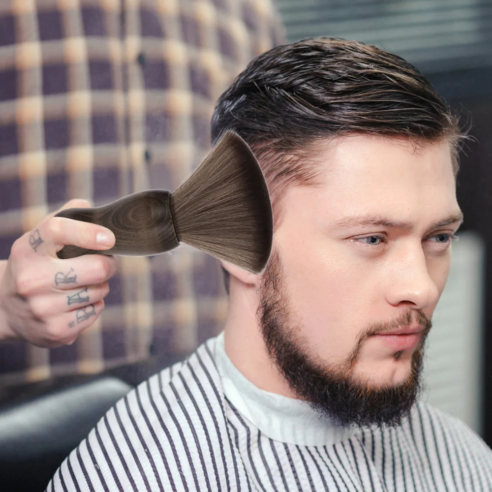 Alta qualidade preto cosméticos cabeleireiro varrendo pescoço limpeza de cabelo espanador escova de corte de cabelo para barbearia escova de corte de cabelo