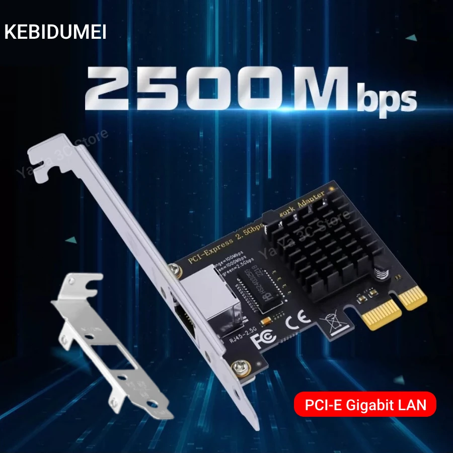 

Сетевая карта 2.5G PCI-E к RJ45, чип RTL8125B/I225, 100/1000 Мбит/с/2500 Мбит/с, Ethernet, проводной адаптер контроллера локальной сети для настольных ПК/ПК