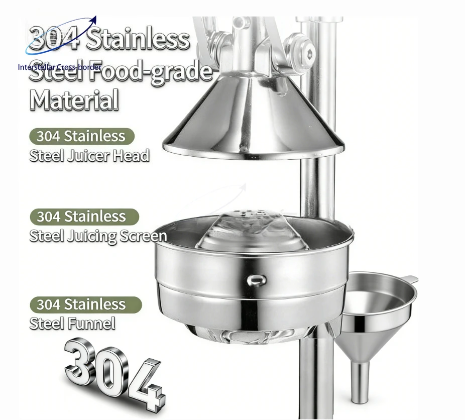 

Commercial Stainless Steel Manual Orange Juicer-Efficient Citrus Press Portable Street Vendor Tool Durable Fresh Juice Squeezer