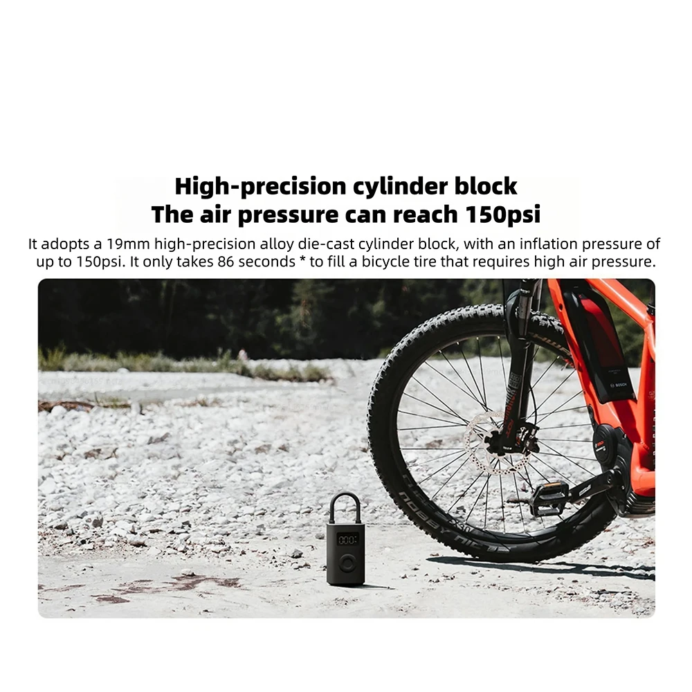새로운 Xiaomi Mijia 공기 펌프 2D 25% 속도 부스트 휴대용 전기 공기 압축기 보물 150PSI Type-C LED Multitool Inflator CN