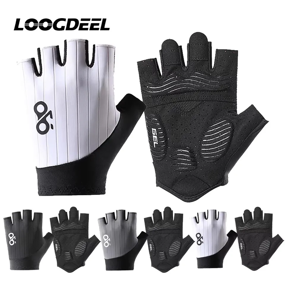 LOOGDEEL Half Finger MTB Cycling Gloves for Men SBR Padded Anti-Slip Shock-Absorbing Biking Bike Accessorie Summer Bicycle Glove