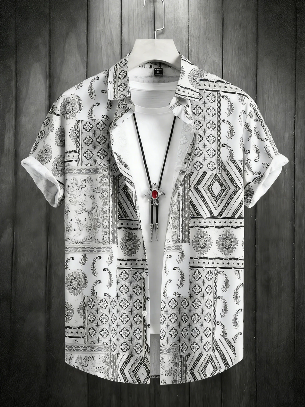 

Мужская летняя модная рубашка с принтом, 2026 год, винтажная трендовая рубашка с отложным воротником для мужчин, гавайский пляжный повседневный топ, размеры XS-5XL