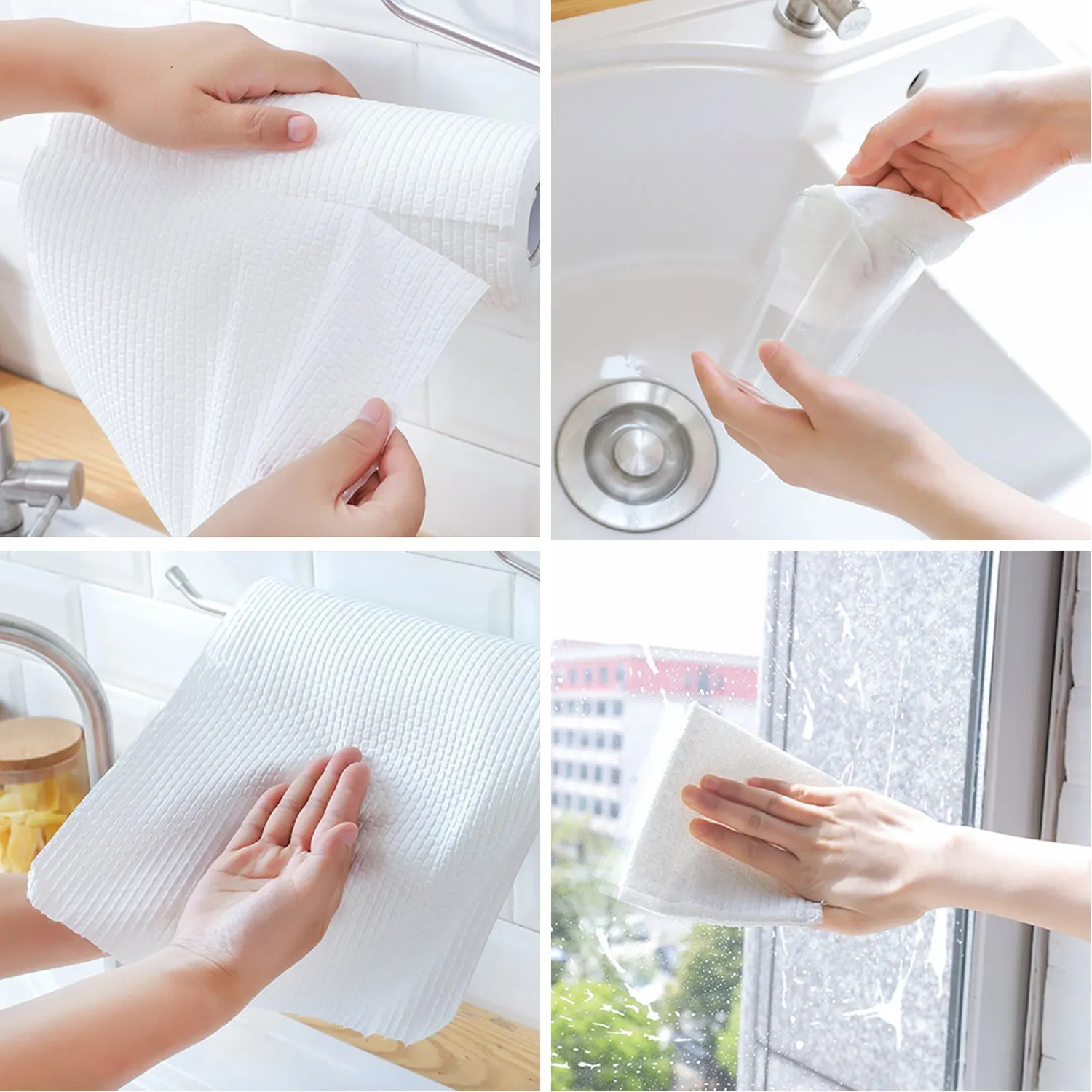 50Pcs/Roll Disposable Dish Cloth Home Cleaning Towels Kitchen Dish Cleaning Cloths Wiping Pad Absorbent Dry Quickly Dishcloth Ba