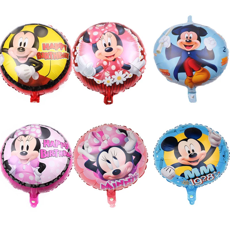 Disney-Mickey Mouse Foil Balão, Minnie Mouse, Baby Shower, Birthday Cartoon, Decoração da festa, Air Globos Suprimentos