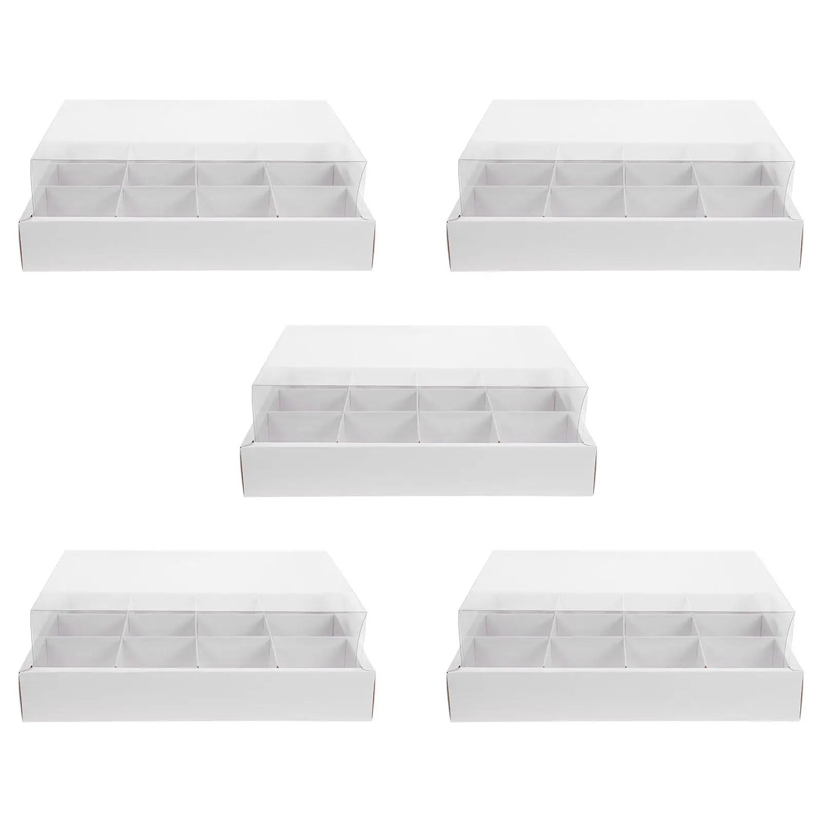 

5Pcs Cupcake Containers 12-Compartment Clear Cake Box Break Resistant Cupcake Holder Small Cake Storage Packaging