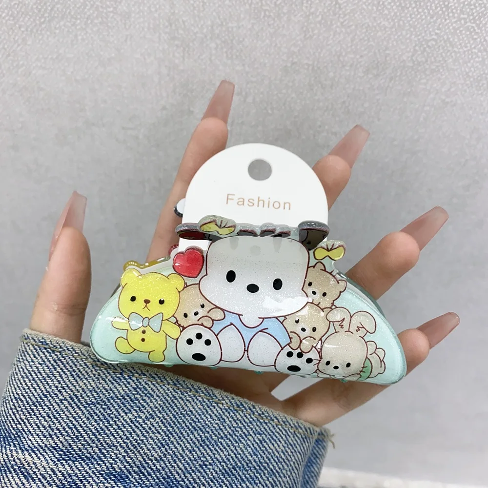 Sanrio HelloKitty Hair Clip Women Cute Cartoon Cinnamoroll Hair Claw Girl Anime Kuromi Hairpins Melody Kid Hair Accessories Gift