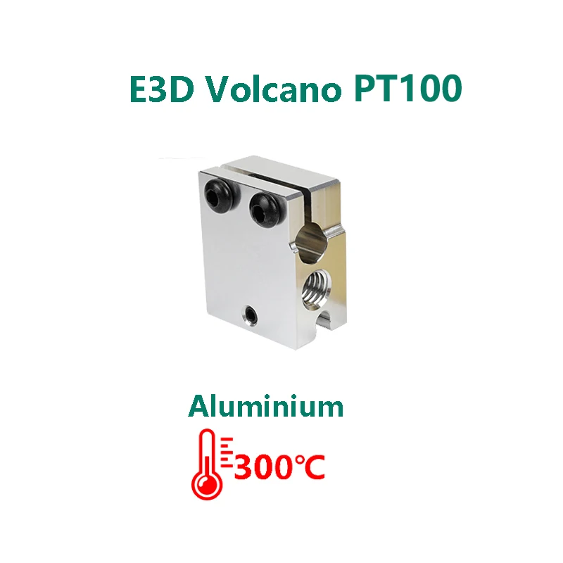 Top Quality PT100 Volcano Heated Block All Metal Heating Block Silicone Case Cover Protective Sock E3D PT100 Volcano Heatblock