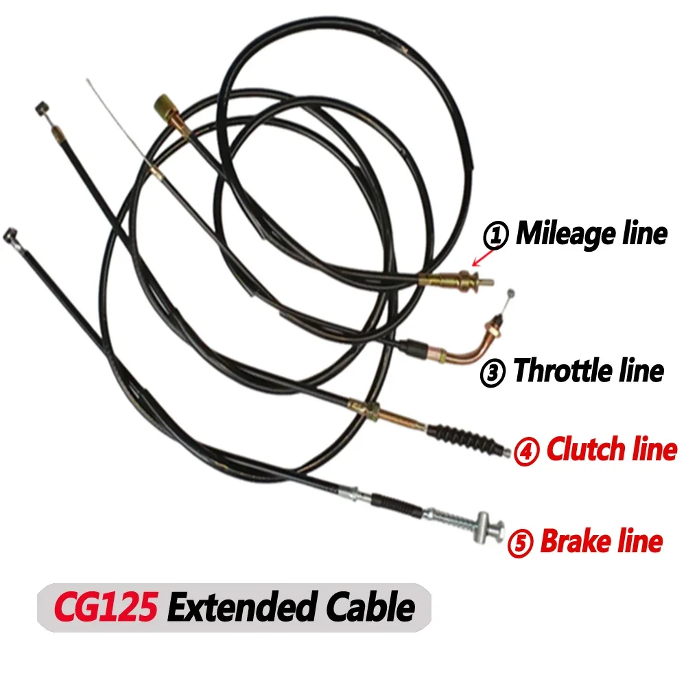 

CG125 extended cable For SUZUKI CG125 Haojue raised extended handlebar front fork throttle line clutch/brake/mileage/speed line