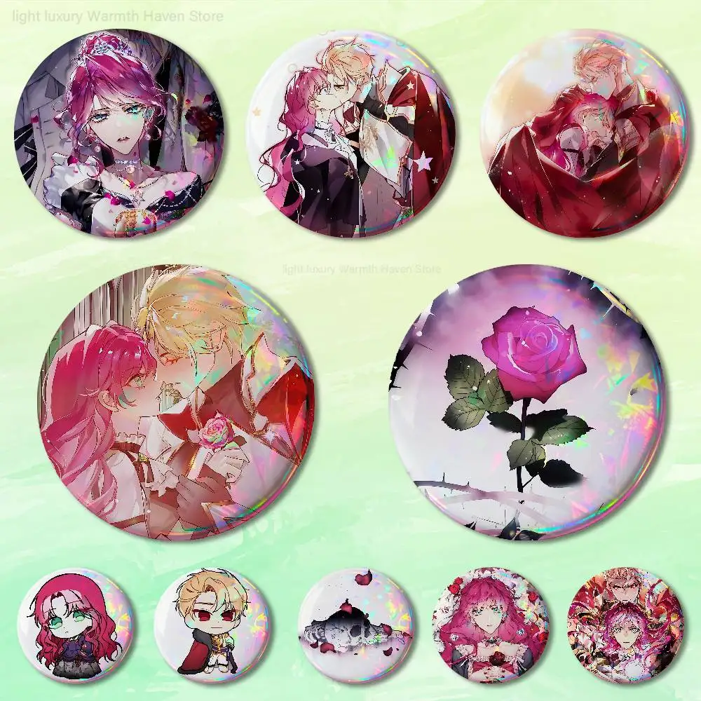 

Manga V-Villains Are Destined to Die 58mm 44mm HD Print Brooch Badges Pretty Derby Round Display Brooches Lapel Pins