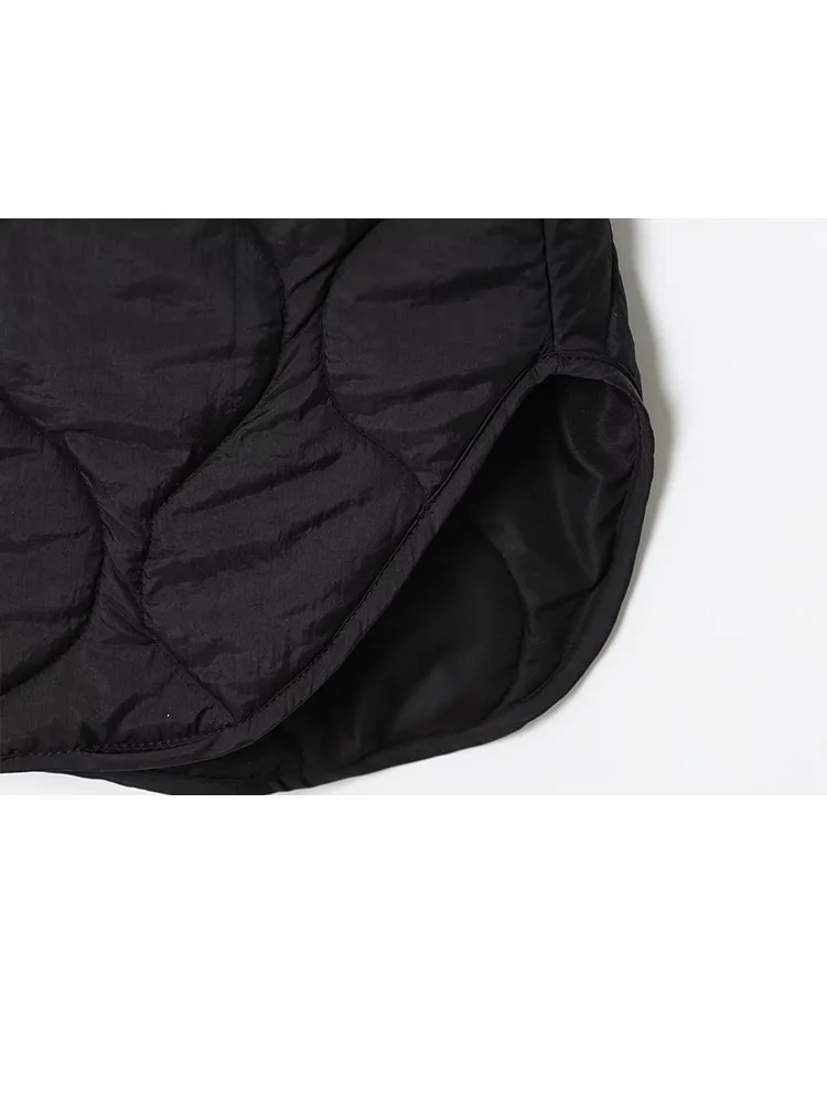 HH Dames Chique Ritsvak Decoratie Casual Winter Warme Jas Vrouwelijke Opstaande Kraag Lange Mouw Gefelst Katoen Korte Jas