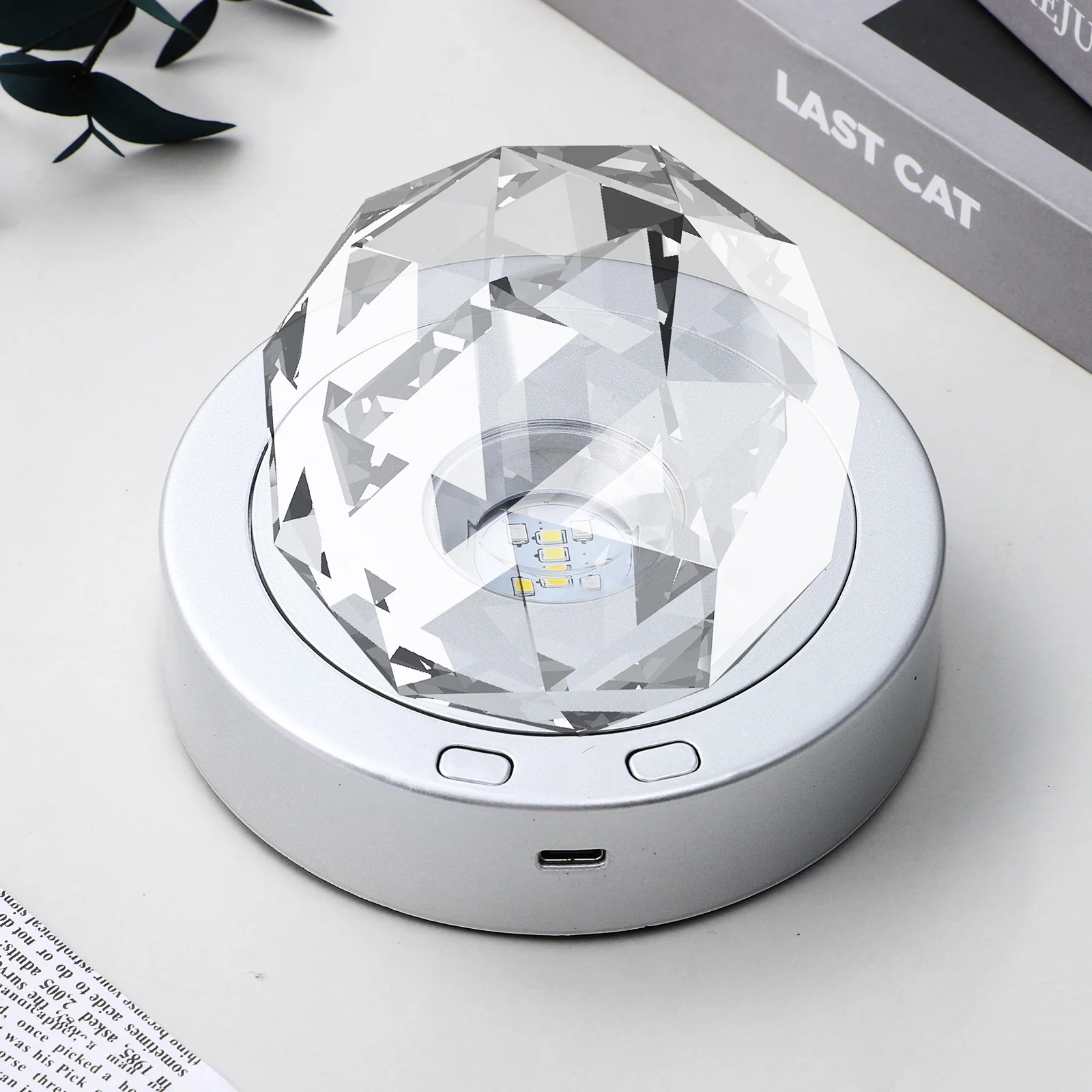 2 Stück drehbare LED-Lichtbasen, mehrere Farben, Display-Ständer für Glasornamente, Kristall-Display-Halter, LED-Lichtbasis