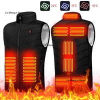 Customizable New Hot Selling Electric Heating Vest Coats Jackets Vests 9 Areas Black JRBX9869