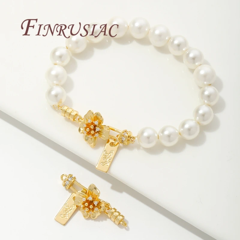1-4Pcs/Lot 18K Gold Plated Flower Shape Clasps For Jewelry,Brass Necklace Clasp Connectors For DIY Bracelets Accessories
