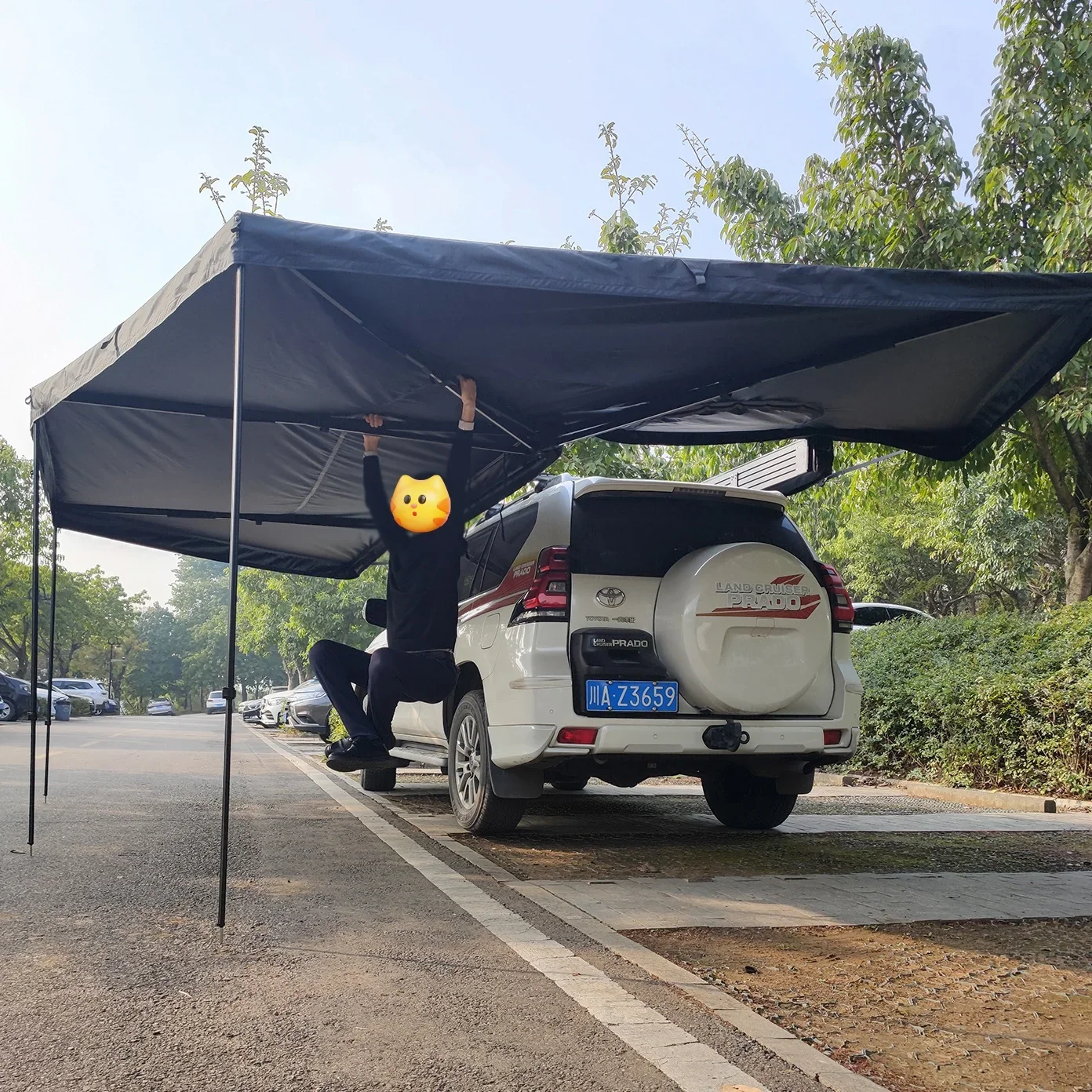 

KQX,Car Roof Top Side Shelter for SUV/Truck/Va,360 Degree Awning 270 Degree Car Awning 4x4,LED 600D Oxford Waterproof Alloy