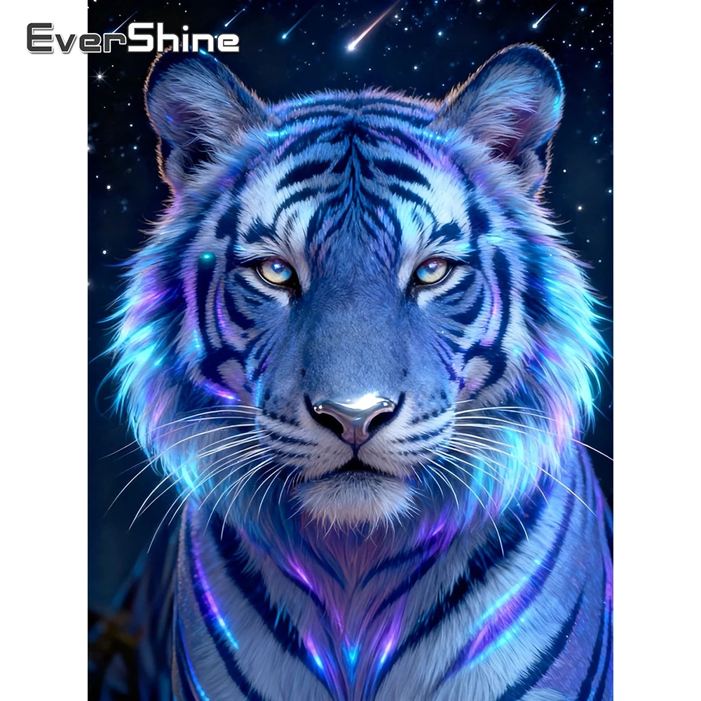 EverShine Diamant-Mosaik Tiger Vollquadratische Stickerei Tierbild Strass DIY Kreuzstich-Malerei Handgemachtes Hobby