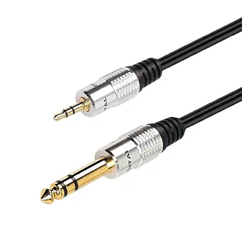 TRS 3,5mm a 6,35mm 1/4 a 1/8 Cable de Audio auxiliar Jack 6,5 a 3,5 Cable adaptador estéreo para MP3 PC altavoz auriculares amplificador guitarra