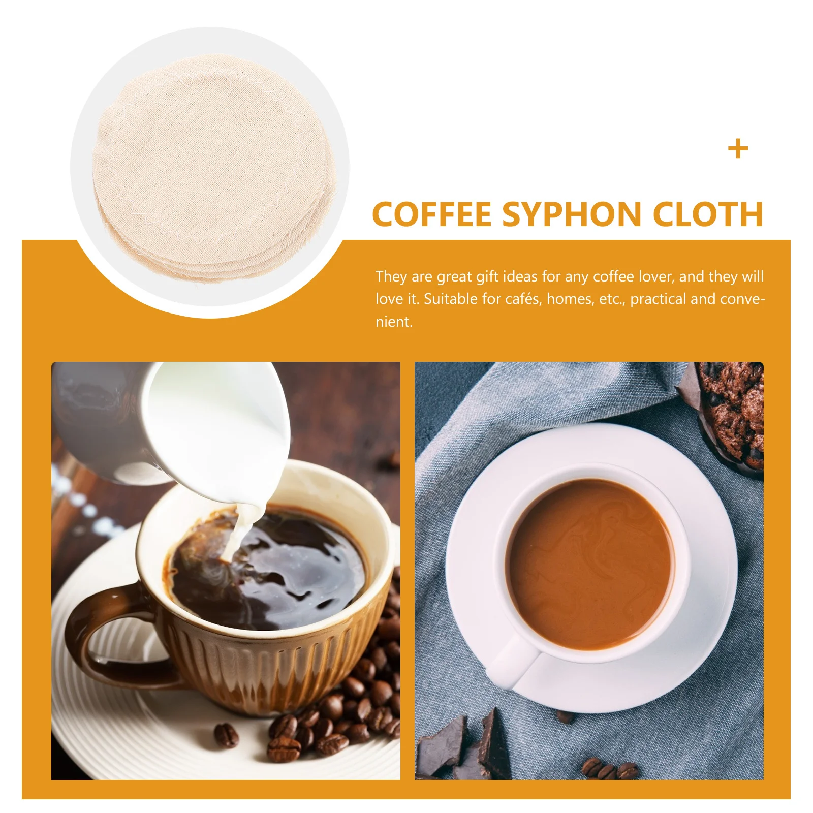 

20Pcs Coffee Filter Syphon Cloth Cotton Replacement Durable Filter Cloth for Espresso Maker Coffee Strainer Tool