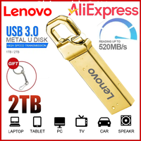 Original Lenovo USB Flash Drive 2TB USB 3.0 Waterproof High Speed Pen Drive Portable SSD 512GB Metal Pendrive U Disk USB Memory