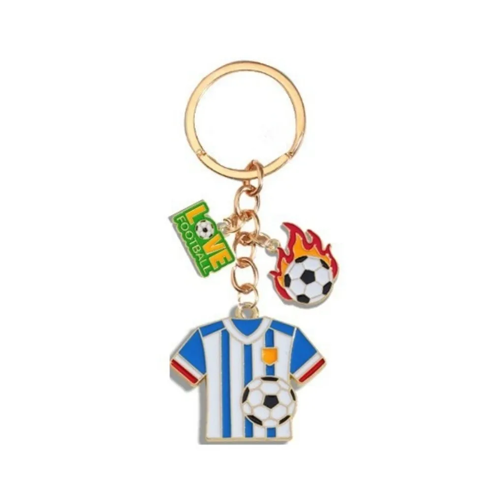 Alloy Material Football Player Keychain Creativity Design Sport Style Key Ring I Love Football Jewelry Gift