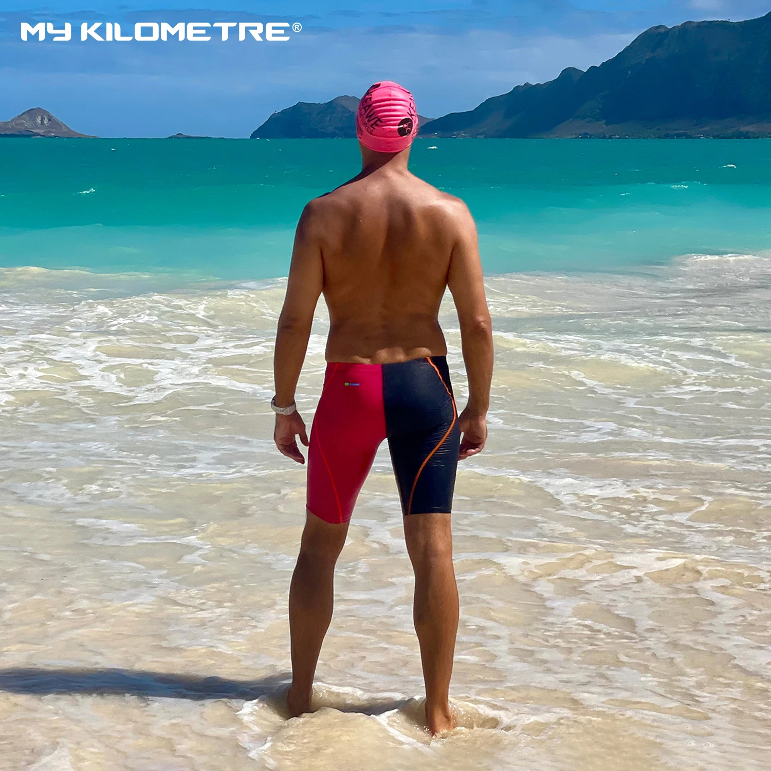 Swimsuit Professional Swim Jammer for Men Chlorine Resistant Quick-Drying Long Tights for Competition Training MY KILOMETRE image 2