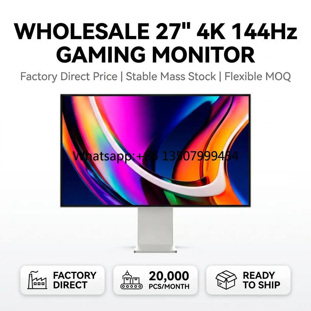 27 Inch 4K 144Hz IPS HDR Gaming Monitor Aluminum Stand Desktop DP 5ms Response for 100% SRGB Anti-Blue Light
