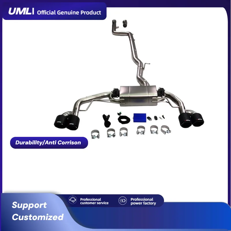 

Изготовленная на заказ гоночная выхлопная система Valvetronic Catback для BMW X3/X4 M40i 3.0T 2016-2023, глушитель из нержавеющей стали, выхлопная система