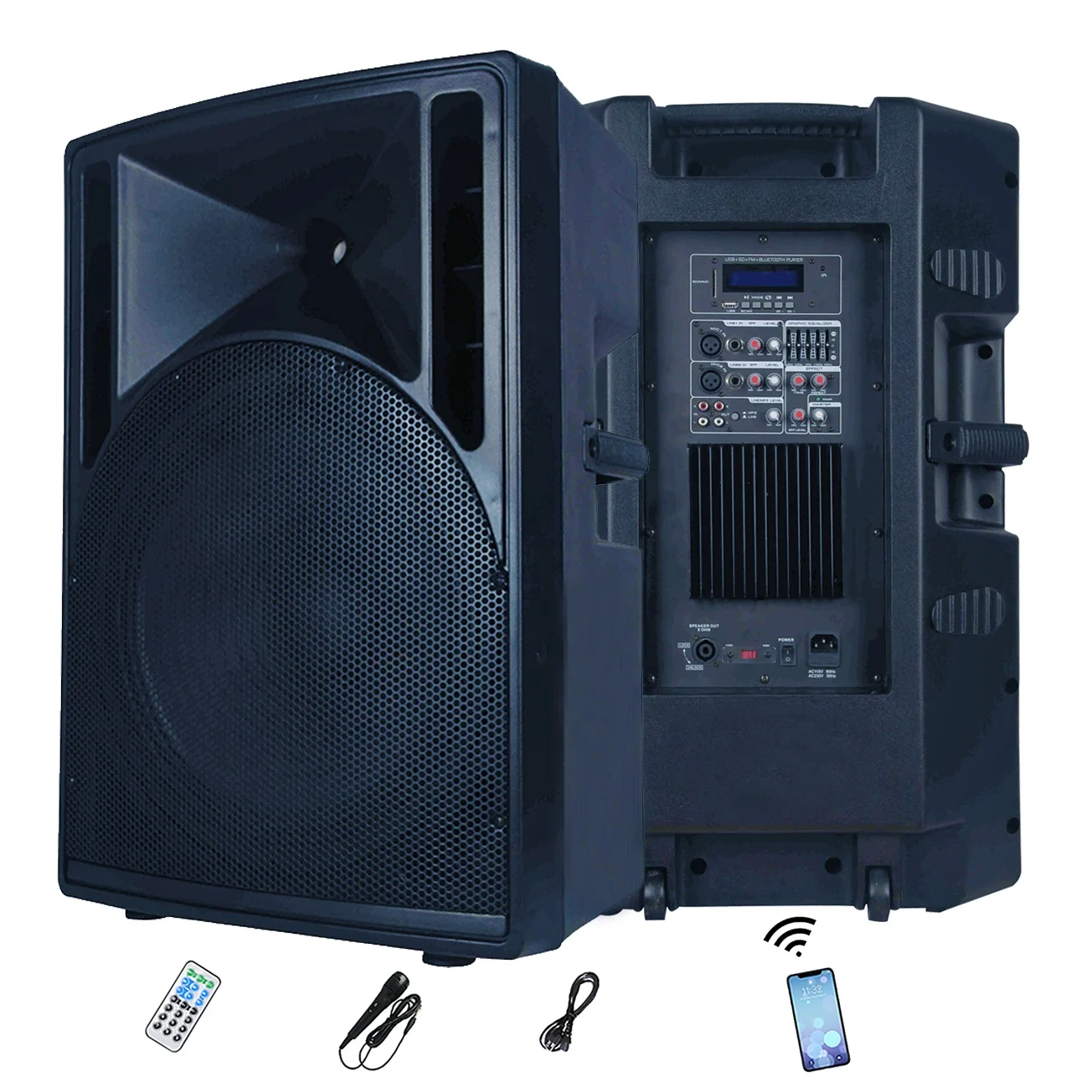 

900W 18" Active Subwoofer Speaker PA Sound System DJ Box Wireless Loudspeaker BT+TWS+Mic+RC+Karaoke Sets+LED+ECHO Bocina Parlant
