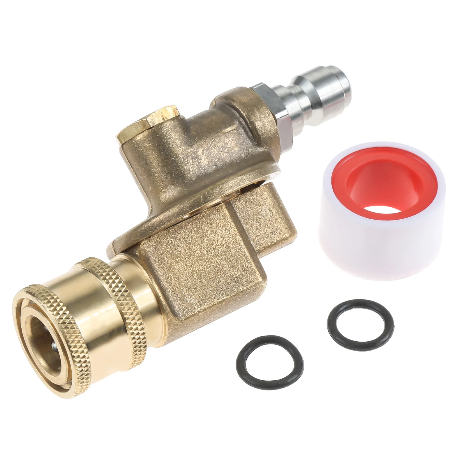 

Metal 1/4" Quick Connecting Pivoting Coupler Attachment with Filter Tape O-ring 7-Angle 240° for Pressure Washer Nozzle 4500 PSI